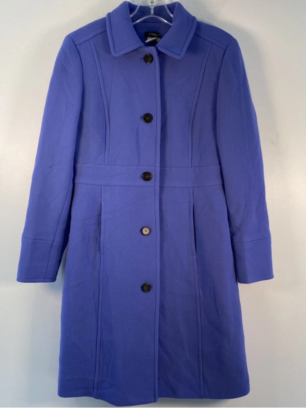 J. Crew Lady Day Coat Violet Wool-Blend Single-Breasted Trench Coat